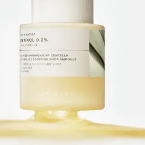 Minimalist packaging of SKIN1004 Retinol 0.2 Boosting Shot Ampoule