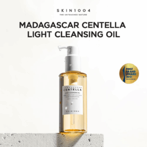 Makeup removal using SKIN1004 Light Cleansing Oil on sensitive skin