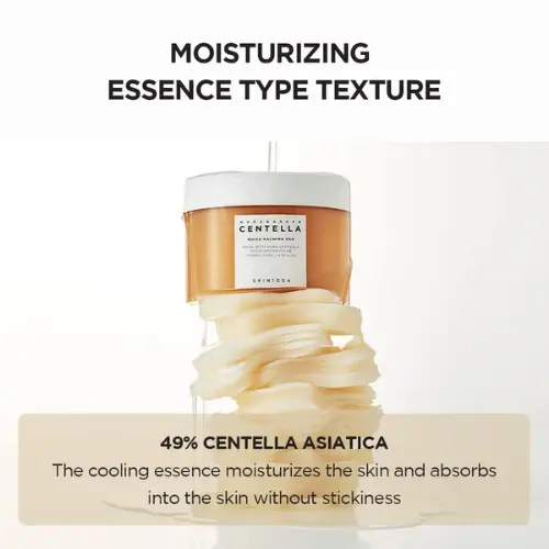 Texture of SKIN1004 Centella Quick Calming Pad soaked in essence