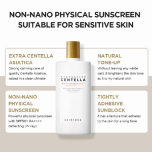 SPF 50+ mineral sun protection with Centella from SKIN1004