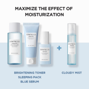 Before and after skin hydration results using SKIN1004 Cloudy Mist