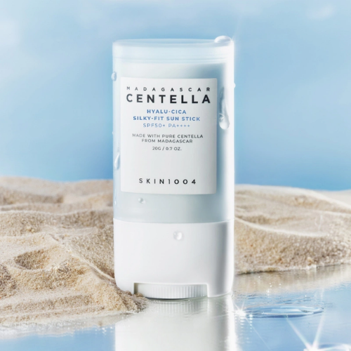 Portable Korean sun stick with Centella and Hyaluronic Acid
