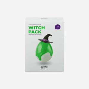 Zombie Beauty Witch Pack creamy green clay mask with brush