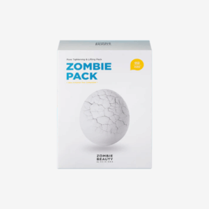 Zombie Beauty Zombie Pack powder and activator kit next to brush