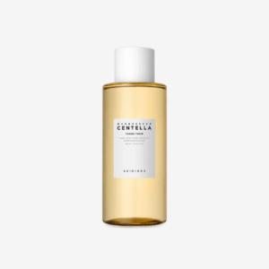 Key ingredient Centella Asiatica from Madagascar visualized beside toner bottle